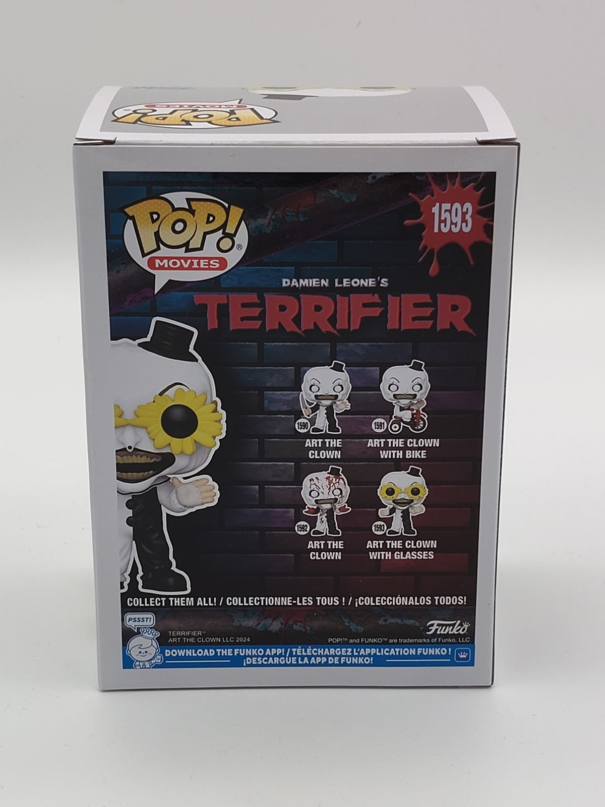 Funko Pop! Movies: Terrifier – Art the Clown with Glasses #1593 (Funko Shop Exclusive) – Near Mint