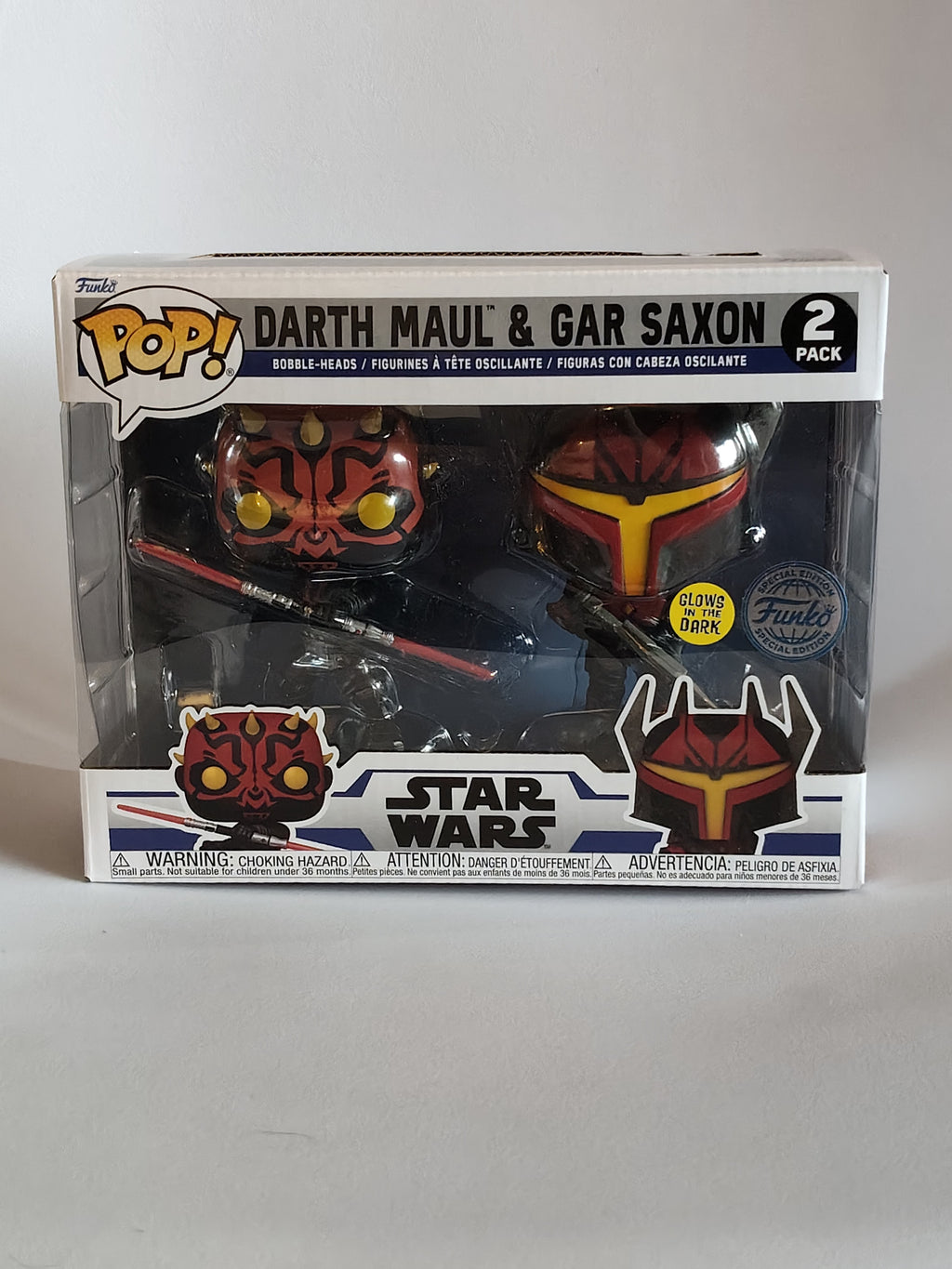 Funko Pop! Star Wars: The Clone Wars – Darth Maul & Gar Saxon (Glow in the Dark) 2-Pack Special Edition