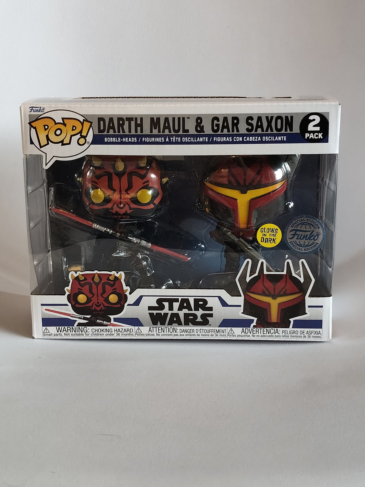 Funko Pop! Star Wars: The Clone Wars – Darth Maul & Gar Saxon (Glow in the Dark) 2-Pack Special Edition